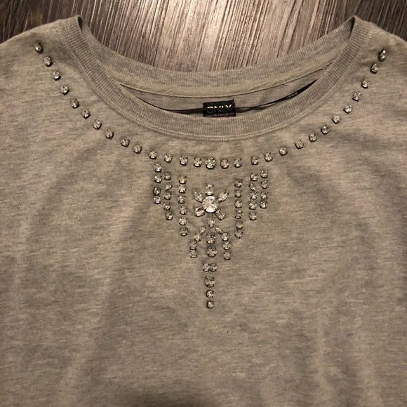 SOLD-Jeweled Sweatshirt/Tee - Picture 1 of 3